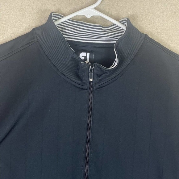 FootJoy Mens XL Long Sleeve Sweatshirt Black Mock Neck 1/4 Zip - Picture 2 of 12